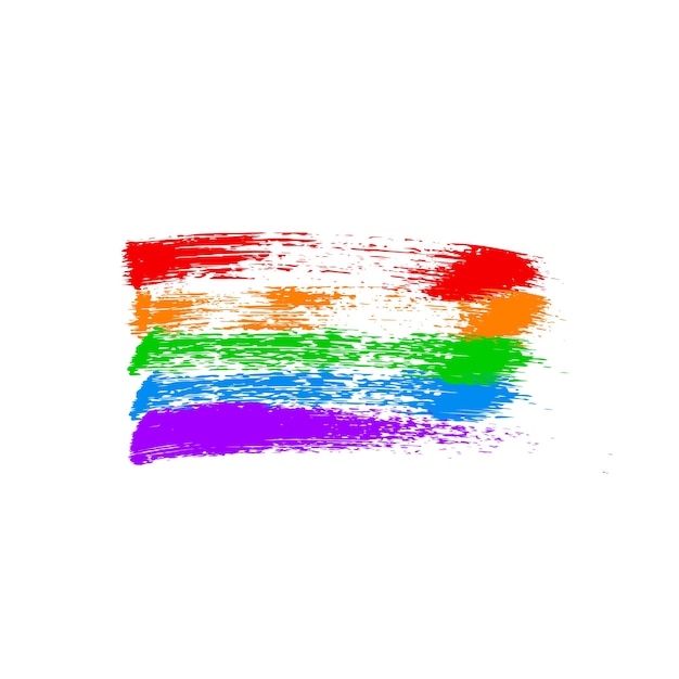 Vector lgbt community flag vector brush strokes the colors of the rainbow isolated on white symbol of lesbian gay pride bisexual transgender social movements easy to edit element of design