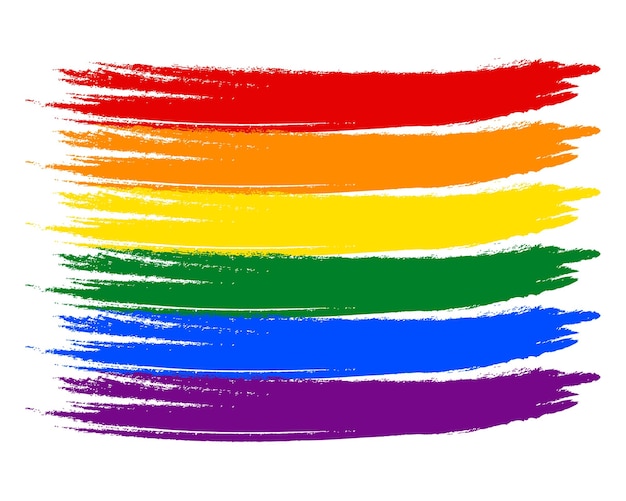 LGBT flag made from brush strokes of acrylic paint Pride month banner poster background