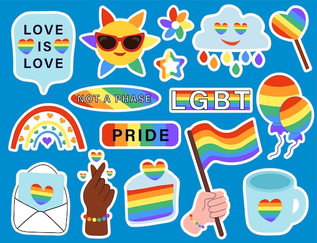 LGBT-gemeenschap stickerpakket LGBTQ-set Symbool van de LGBT-trotsgemeenschap Pride-maand
