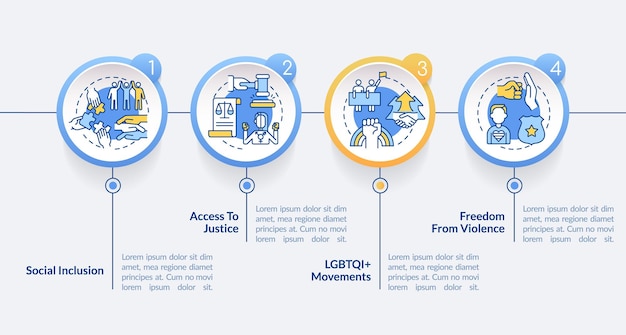 LGBT-gemeenschapsprogramma's cirkel infographic sjabloon