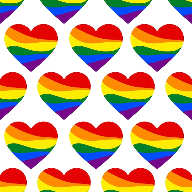 Vector lgbt heart patten on white background vector illustration