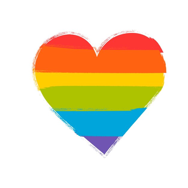 Vector lgbt heart rainbow heart symbol lgbt culture pride month