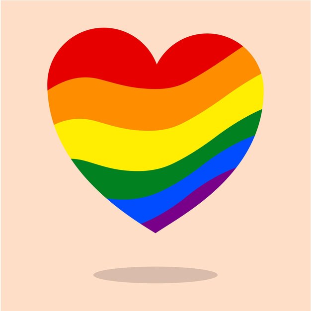 lgbt heart rainbow vector community icon samesex love