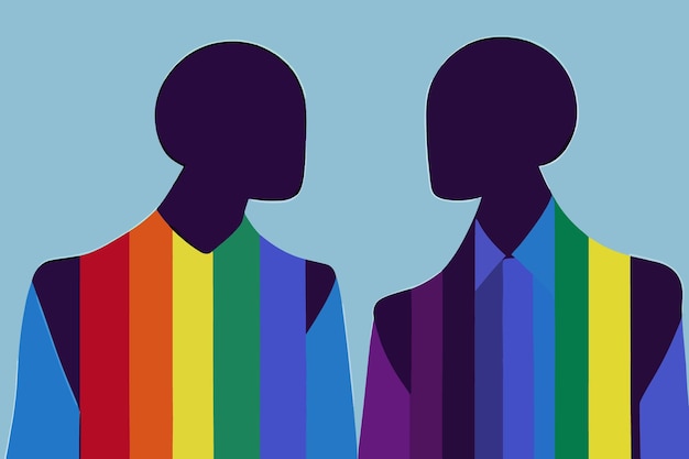 Vector lgbt people against human rights discrimination illustration