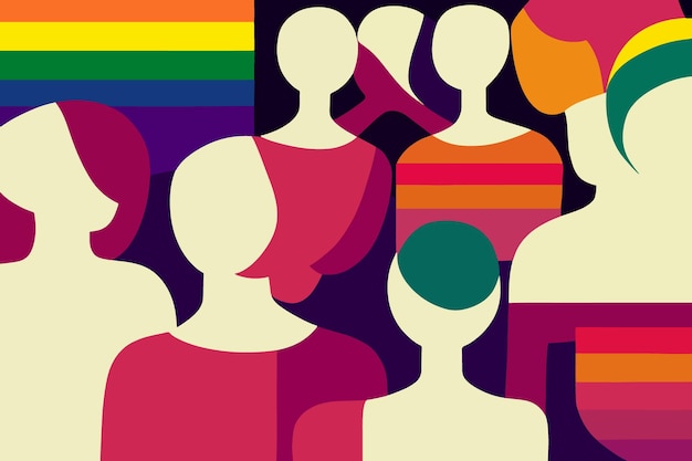 Vector lgbt people against human rights discrimination illustration