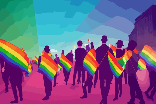 Lgbt people against human rights discrimination parade flags