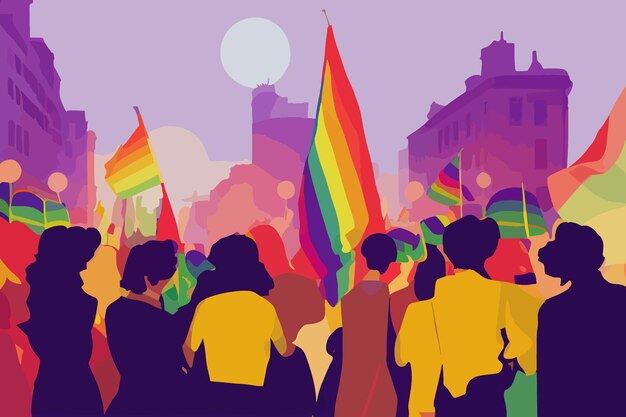 Lgbt people tolerance parade flags balloons lgbtq pride