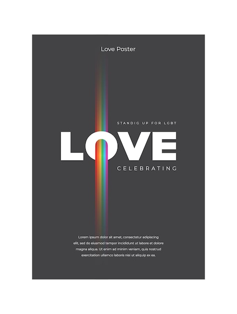 LGBT poster Happy valentine's day cover on black background Rainbow colors Social media post template design Colorful rainbow banner for lgbt community event vector illustration