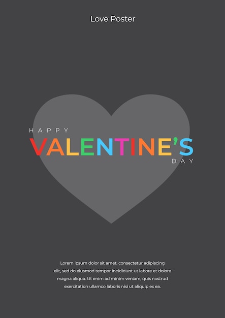 LGBT poster Happy valentine's day cover on black background Rainbow colors Social media post template design Colorful rainbow banner for lgbt community event vector illustration