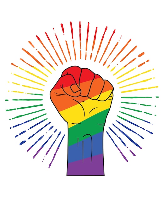 LGBT power fist vector illustration