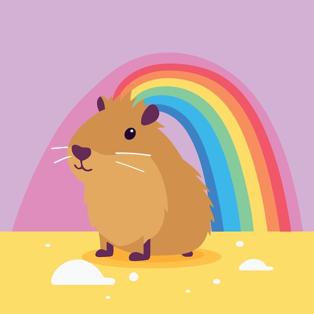 Lgbt pride day and month capybara with rainbow