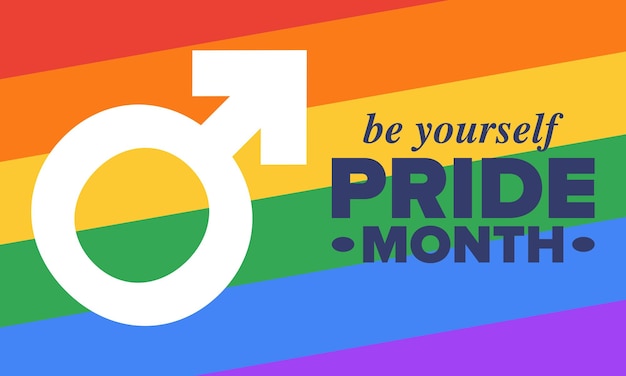 LGBT Pride-maand in juni LGBT-vlag Regenboogvlag liefde concept Vector illustratie Poster