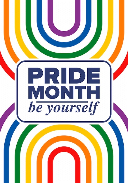 LGBT Pride Month in juni Lesbian Gay Bisexual Transgender LGBT Rainbow flag Vector illustratie