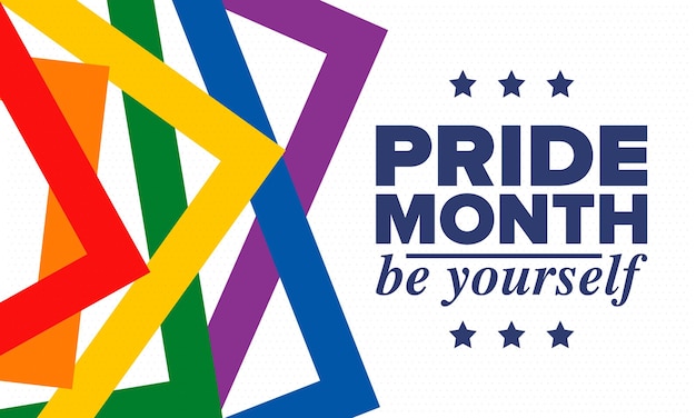 Vector lgbt pride month in june lesbian gay bisexual transgender lgbt flag rainbow love vector poster