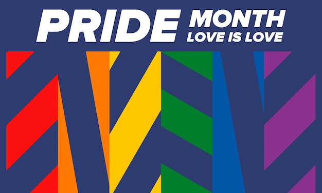 LGBT Pride Month in June Lesbian Gay Bisexual Transgender LGBT Rainbow flag Vector illustration