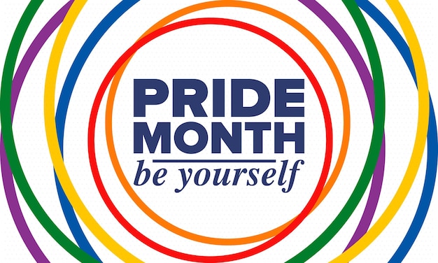 lgbt pride month in june lesbian gay bisexual transgender lgbt rainbow flag vector illustration