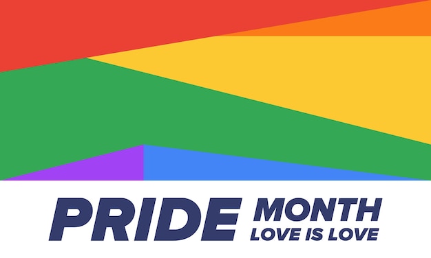 6월 LGBT 프라이드 월 LGBT 플래그 레인보우 플래그 러브 컨셉 크리에이티브 포스터 벡터 ilustration