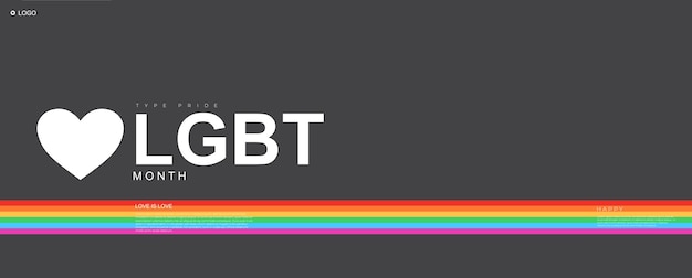 Vector lgbt pride month landing page minimalistic background vector illustration