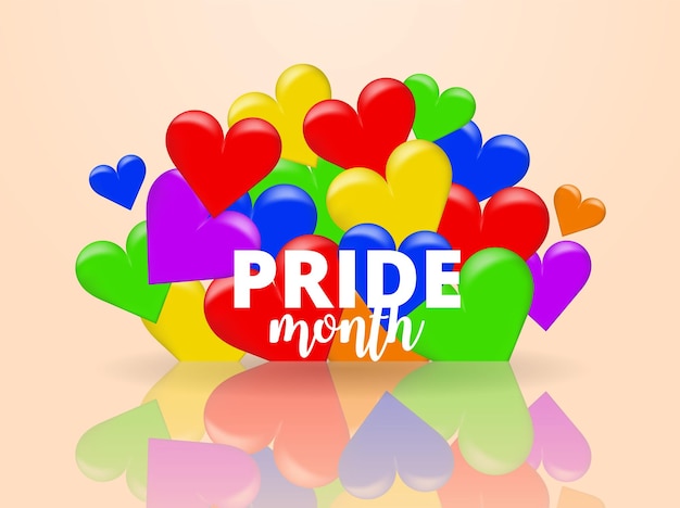 Vector lgbt pride month lesbische homo biseksuele transgender jaarlijks gevierd