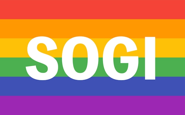 Lgbt rainbow flag and sogi letters