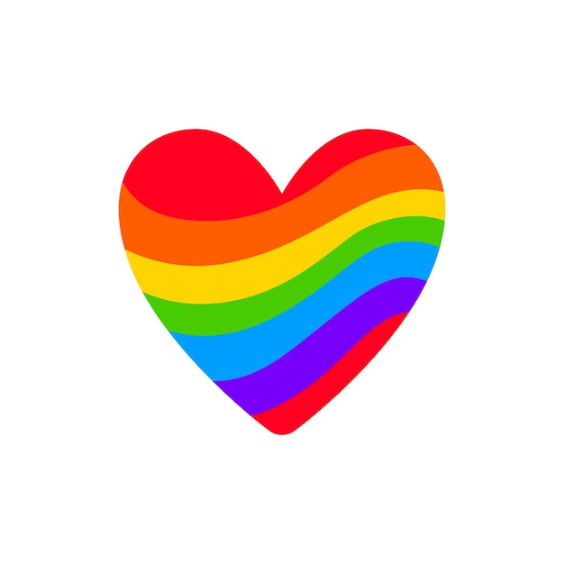 Lgbt rainbow heart. gay parade. lgbtq vector symbol isolated on a white background.