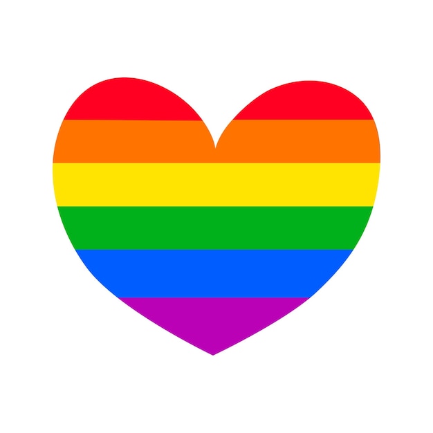 Vector lgbt rainbow heart on white background vector illustration pride month symbol