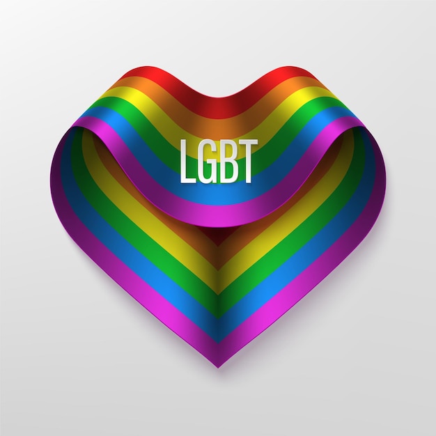 Lgbt rainbow ribbon vector design