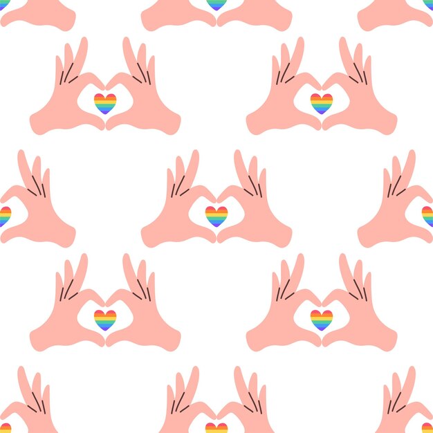 LGBT seamless pattern Symbol of the LGBT community Set of LGBT pride or Rainbow elements