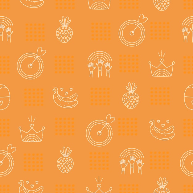 Lgbt seamless pattern vector orange background