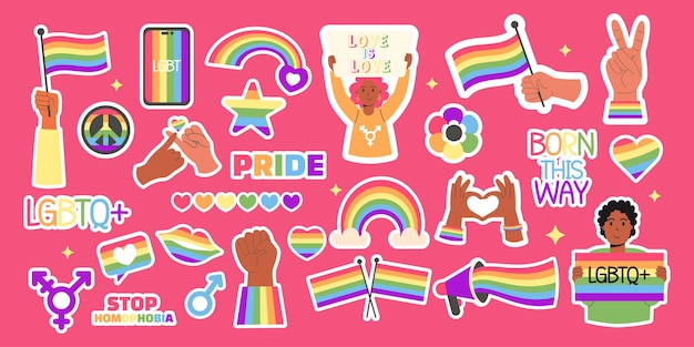 lgbt stickers collection pride month