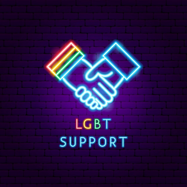 Lgbt support neon label