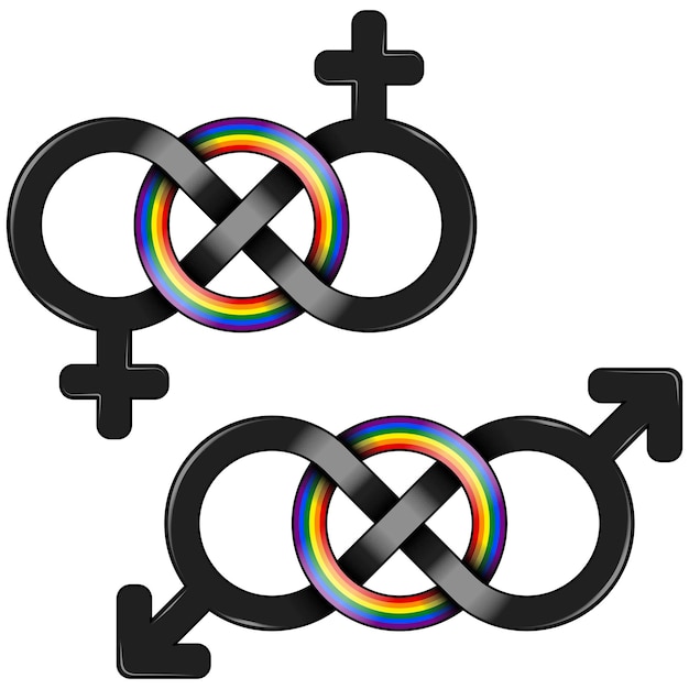 LGBT symbol united by infinity