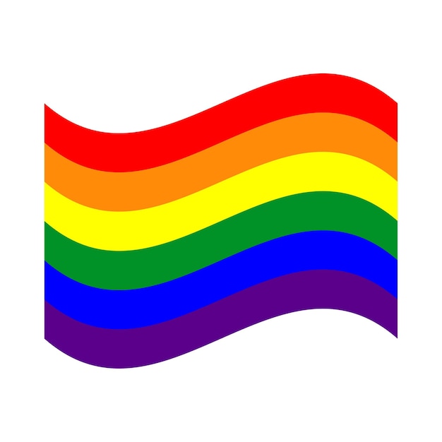 Vector lgbt-symbool pride freedom-vlag in regenboogkleuren vector geïsoleerde illustratie op witte achtergrond