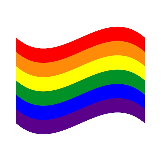 Lgbt-symbool pride freedom-vlag in regenboogkleuren vector geïsoleerde illustratie op witte achtergrond