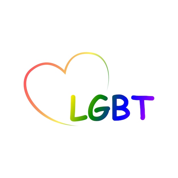 ЛГБТ-трансгендерный цвет радуги в форме сердца изолированная векторная иллюстрация ЛГБТ-концепция фон Месяц гордости ЛГБТ