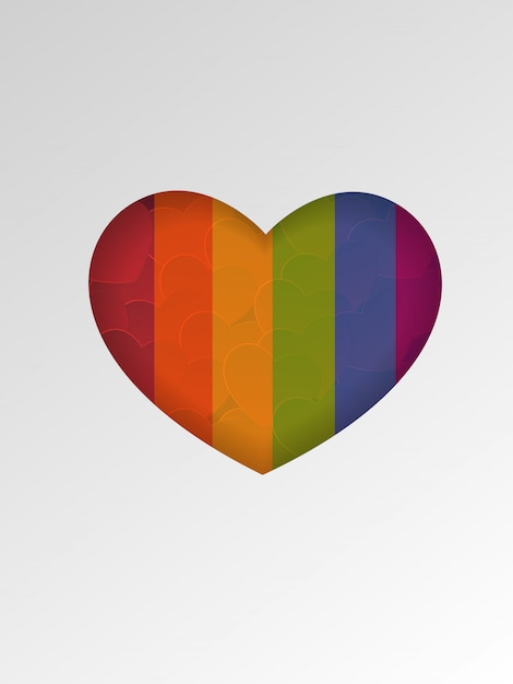 Vector lgbt  valentines day  background with heart frame.