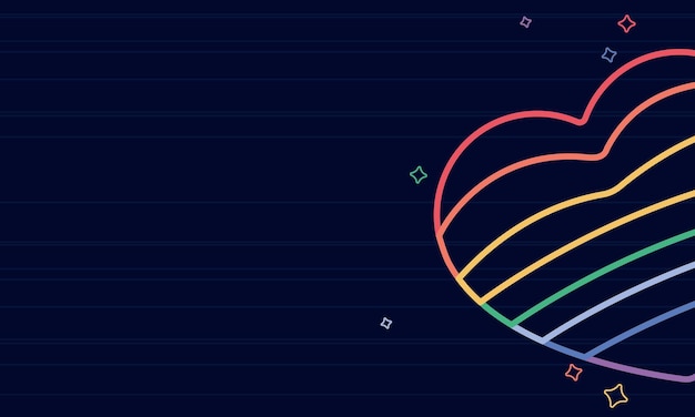 네온 심장에 Lgbti 플래그