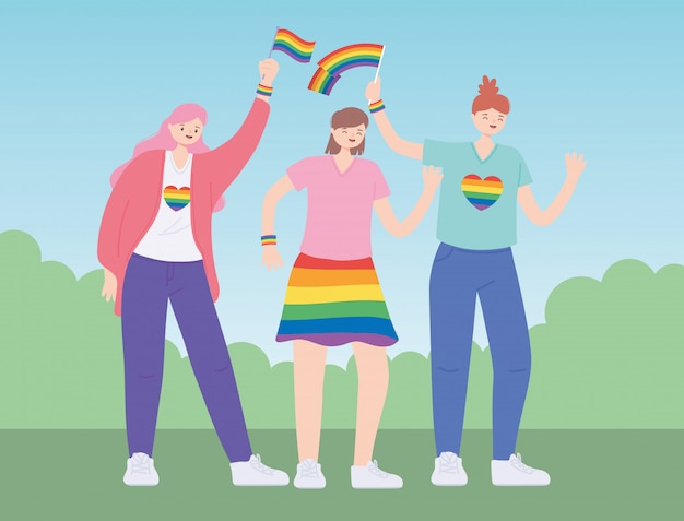 Lgbtq community celebrating in the park