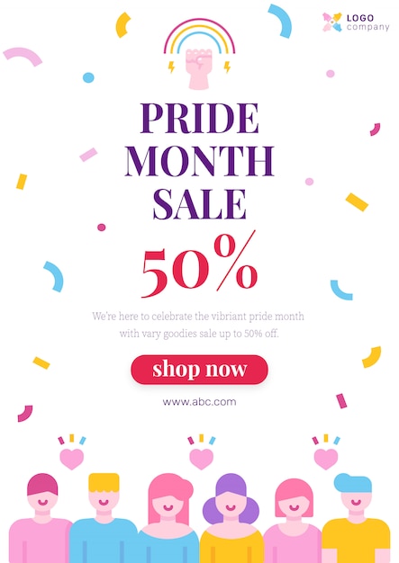 Modello di manifesto di sconto vendita lgbtq