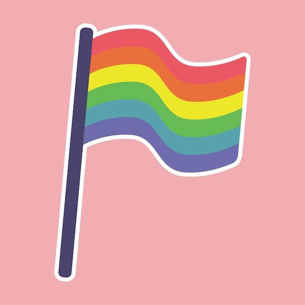Vettore bandiera lgbtq icona stile retrò design adesivo lgbt asessuale non binario transgender genderfluid