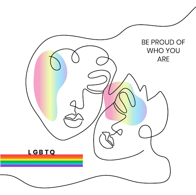 LGBTQ 게이 레즈비언 및 트랜스젠더 자유 권리 개념 설계 벡터 그림