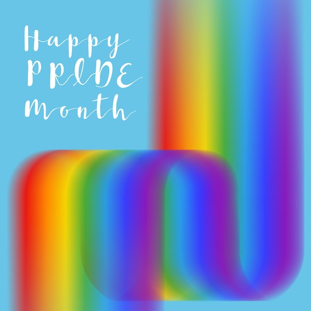 LGBTQ Pride month card or poster with rainbow gradient