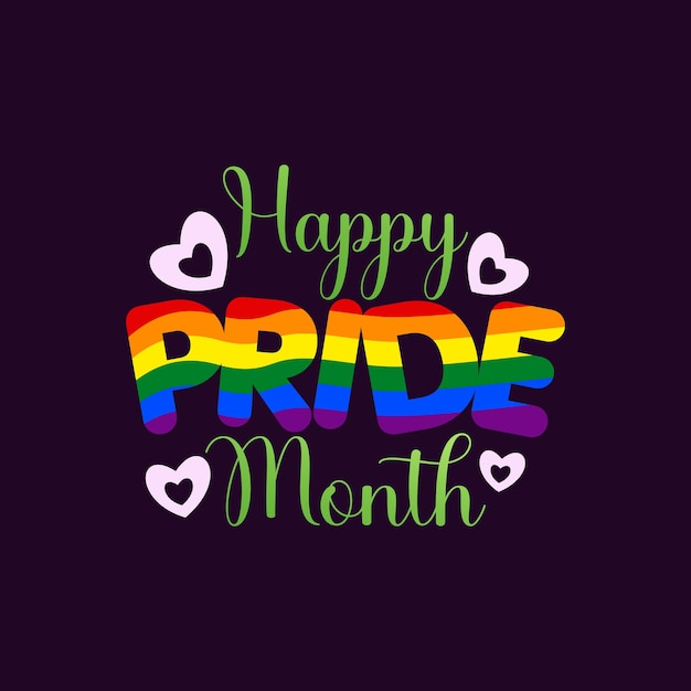 LGBTQ pride month in june in every year Rainbow sign pride community typography design for banner poster card and background template