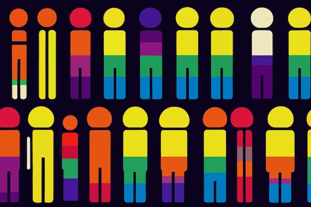 Lgbtq pride and tolerance people illustration rainbow