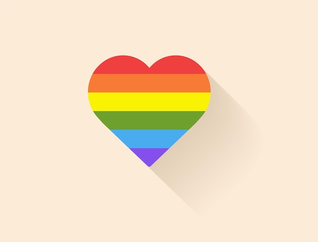 Lgbtq rainbow flag heart pride month lesbian gay bisexual transgender concept vector illustration