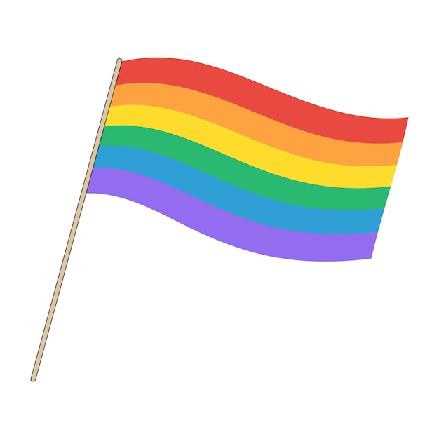 레인보우 프라이드 발을 흔들며 LGBTQ 프라이드 달을 축하합니다.