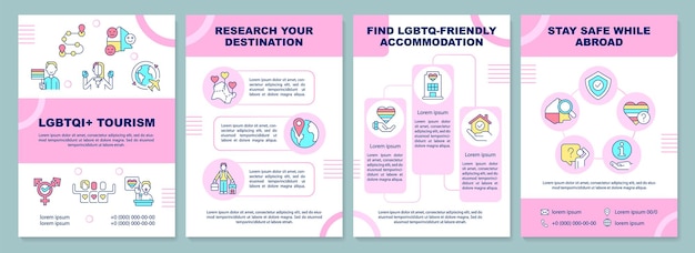 LGBTQI reisinformatie roze brochure sjabloon