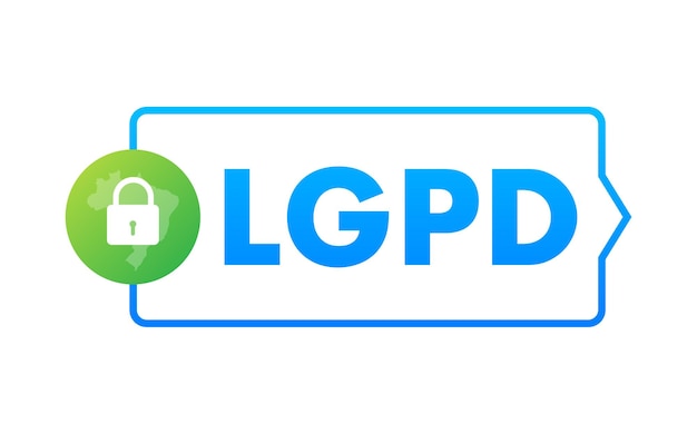 Vector lgpd brazilian data protection authority dpa lei geral de prote o de dados vector stock illustration