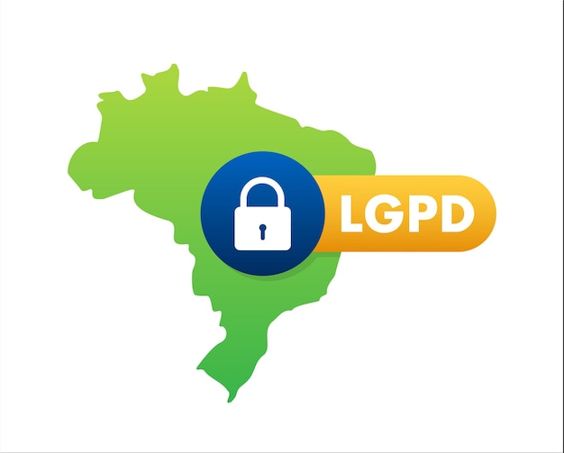 LGPD Brazilian Data Protection Authority DPA Lei Geral de Prote o de Dados Vector stock illustration