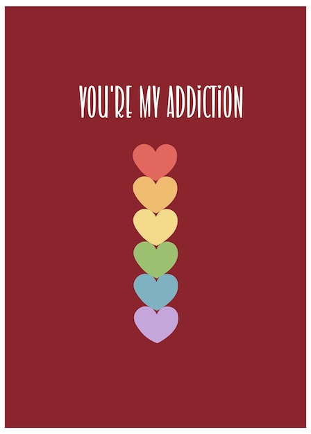 Lgtb valentine's day cards in minimalism